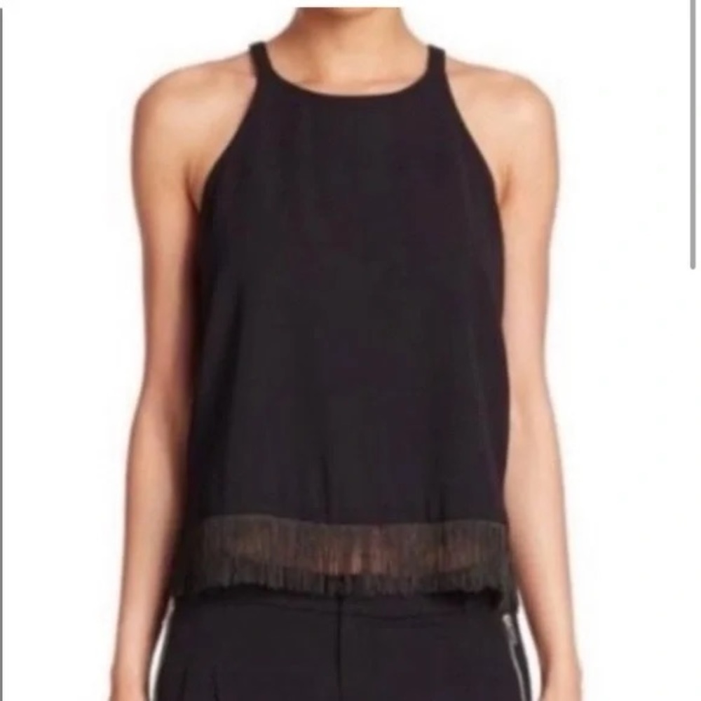 Parker Fringe Blouse Medium Black